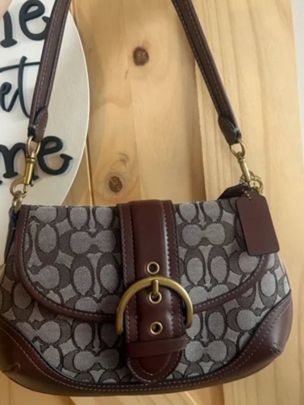 Coach Soho Signature Jacquard Top Handle Shoulder Bag CJ814
